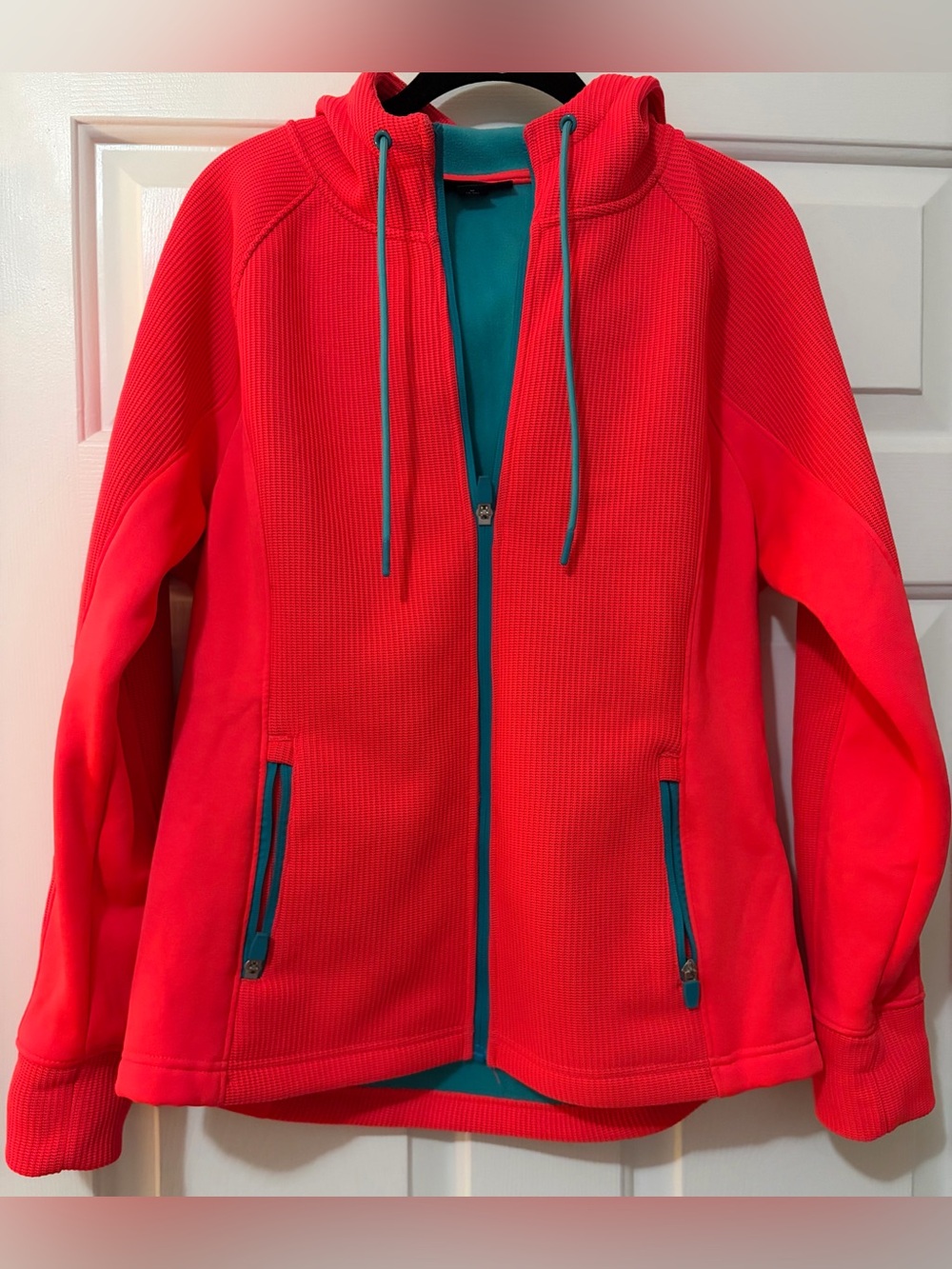 NWOT Swiss Tech Hooded Waffle Knit Fleece Lined Zip-Up Coat